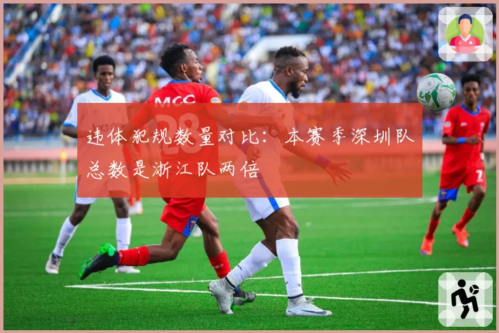 违体犯规数量对比：本赛季深圳队总数是浙江队两倍